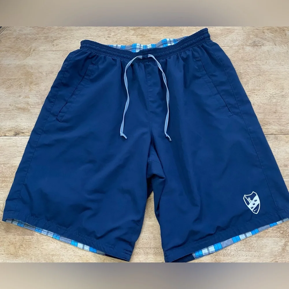Nike‎ Fit Dry Men’s Large Navy/Plaid Reversible Poly Shorts